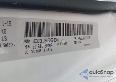 2015 Dodge Dart Limited from USA, damaged, VIN 1C3CDFCB0FD278601